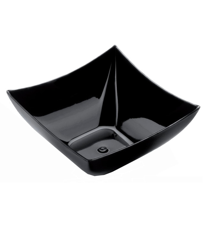 Tasting Plastic Bowl PS Square shape Black 90 ml (500 Units)