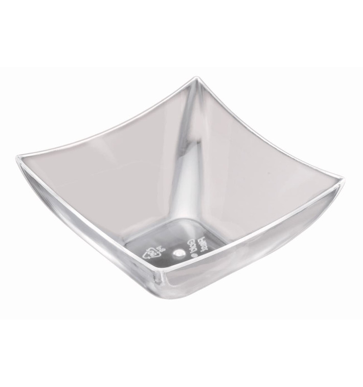 Tasting Plastic Bowl PS Square shape Clear 90 ml (500 Units)