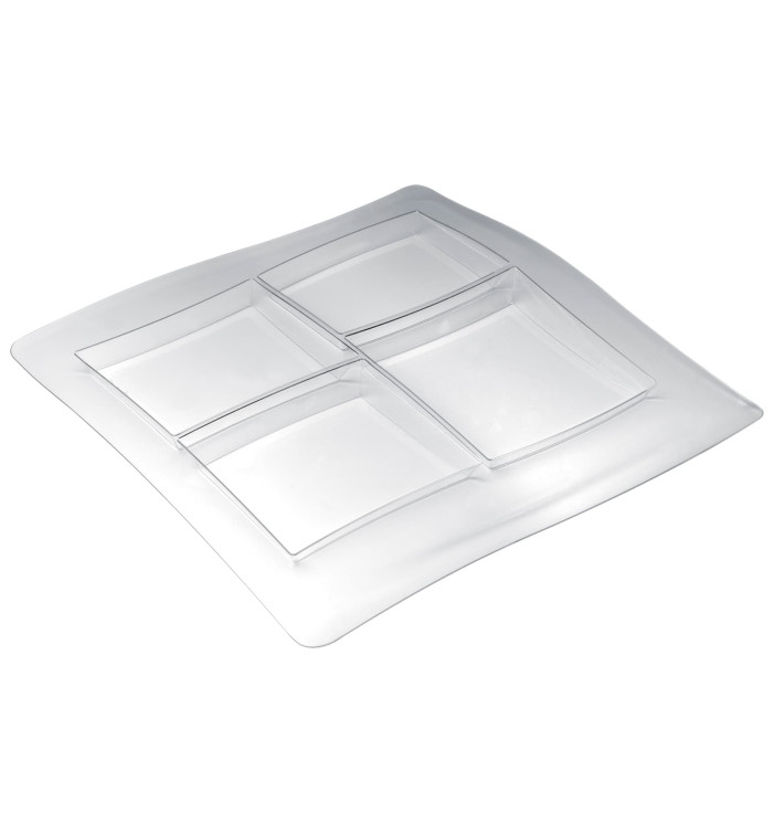 Plastic Compartment Tray PS "FoodPoker" 4C 36x36cm  (1 Unit)