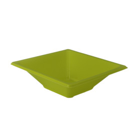 Plastic Bowl PS Square shape Pistachio 12x12cm (12 Units) 