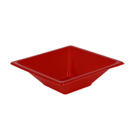 Plastic Bowl PS Square shape Red 12x12cm (1500 Units)