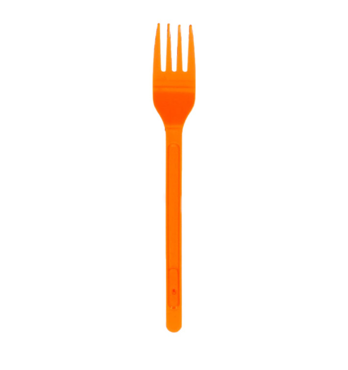 Plastic Fork PS Orange 17,5cm (20 Units) 