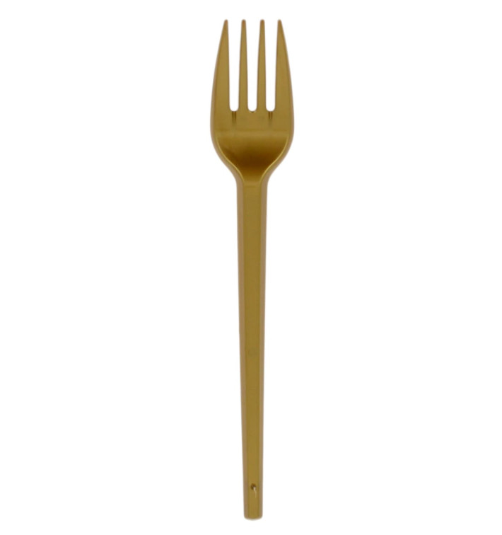 Plastic Fork PS Gold 16,5cm (20 Units)