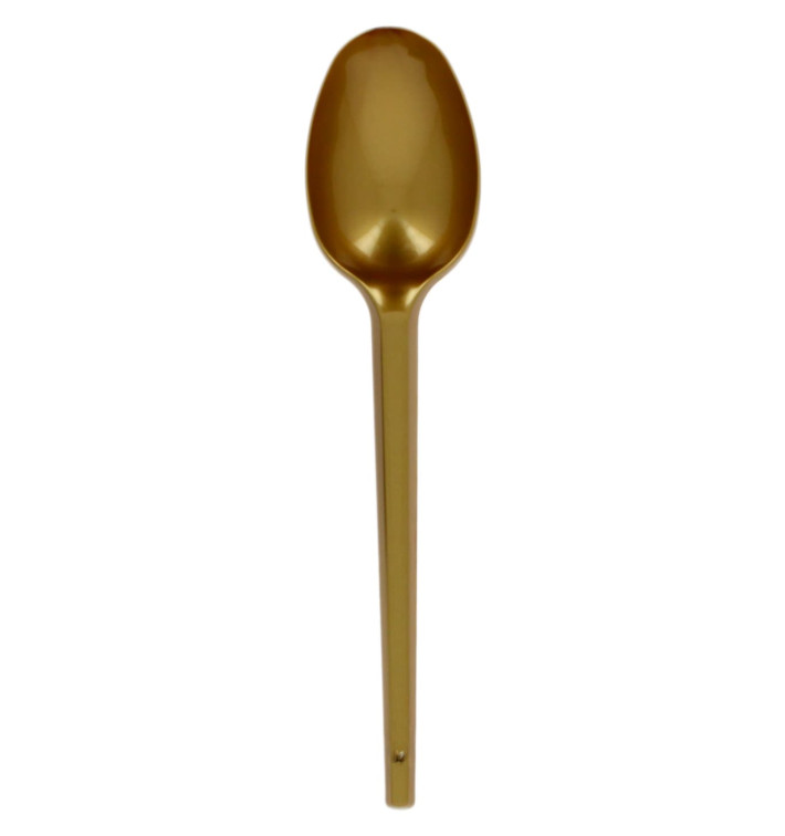 Plastic Spoon PS Gold 16,5cm (20 Units) 