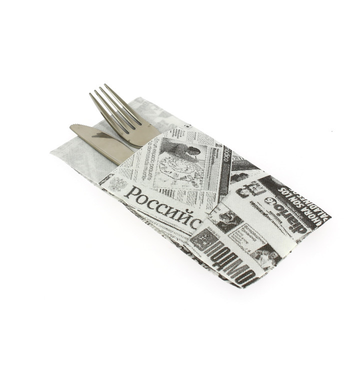 Pocket Fold Paper Napkins "Press" 40x40cm (30 Units) 