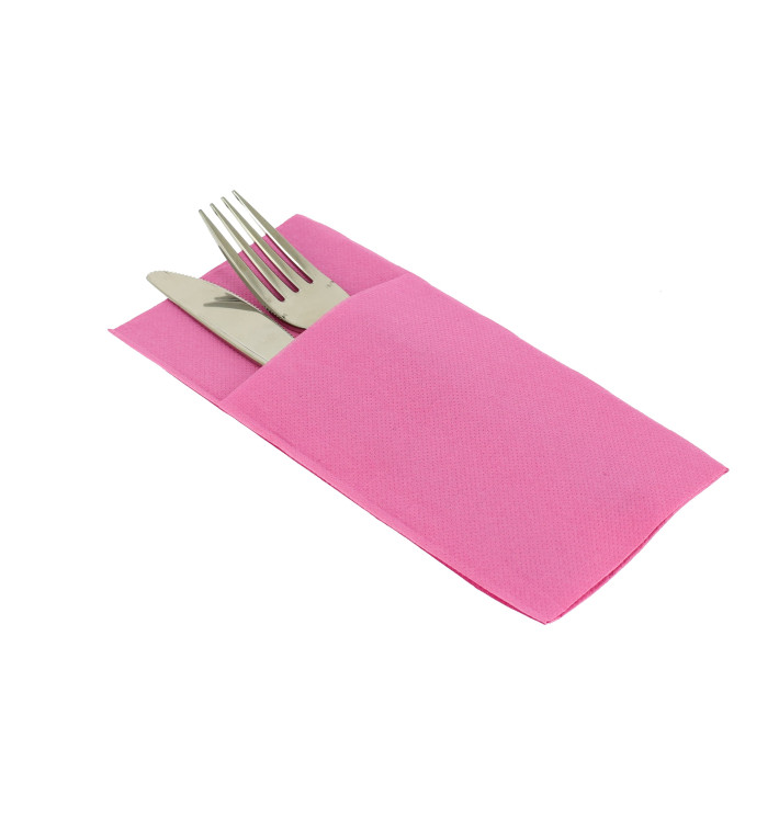 Pocket Fold Paper Napkins Fuchsia 40x40cm (30 Units) 