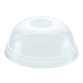 Plastic Dome Lid with Hole PET Crystal Ø8,1cm (1000 Units)