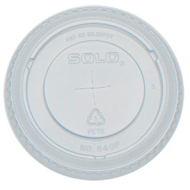 Plastic Lid with Straw Slot PET Crystal Flat Ø8,3cm (100 Units)  