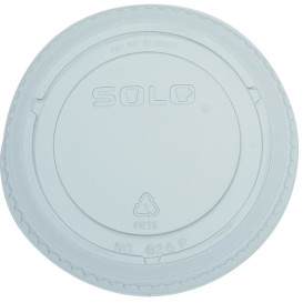 Plastic Lid PET Crystal Flat Ø9,8cm (100 Units)  