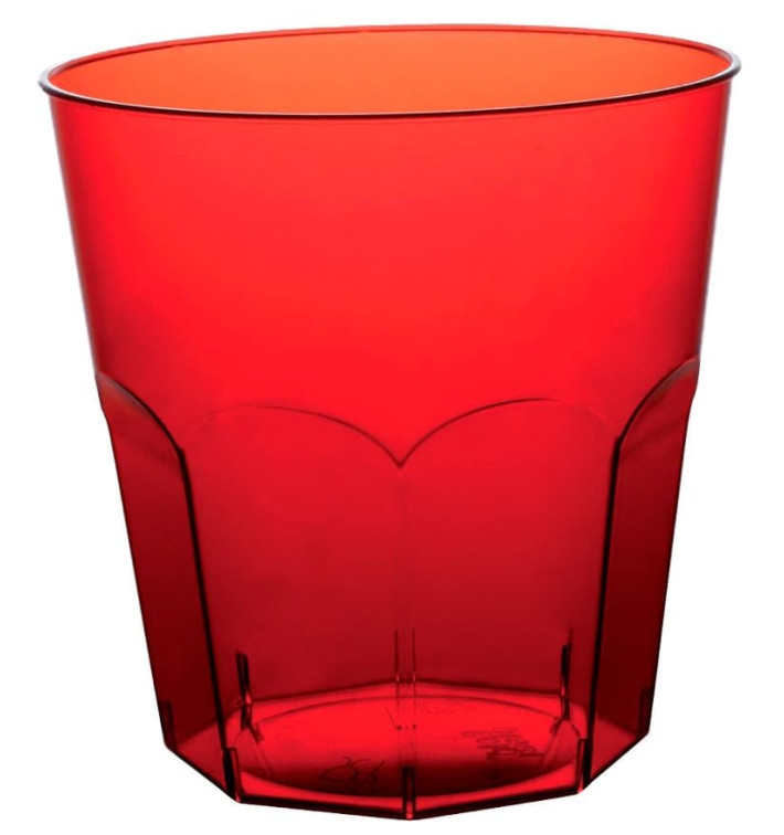 Plastic Cup PS Red Clear Ø7,3cm 220ml (50 Units) 