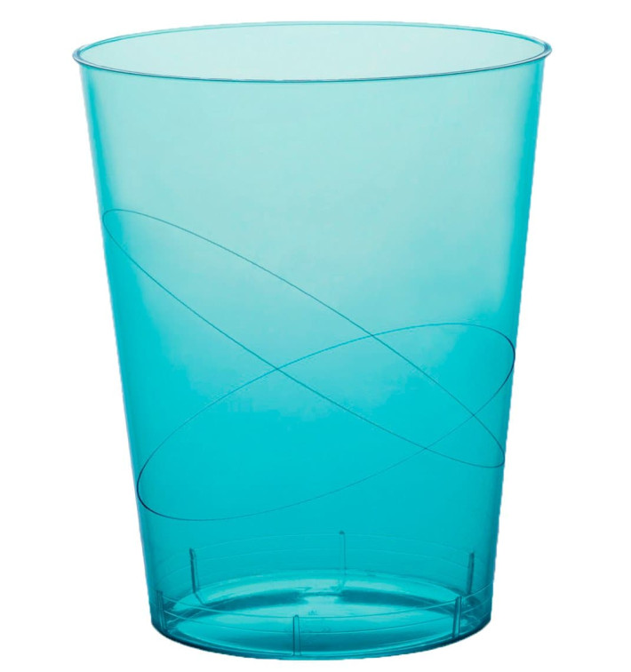 Plastic Cup PS "Moon" Turquoise Clear 350ml (20 Units) 