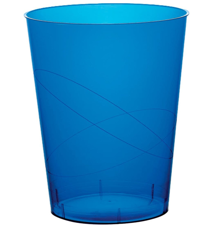 Plastic Cup PS "Moon" Blue Clear 350ml (20 Units) 