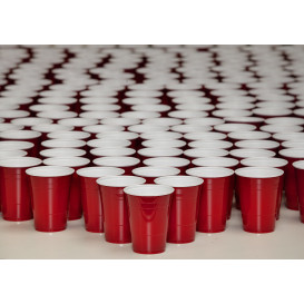 Plastic Cup PS Red American Party 470ml (50 Units)