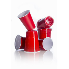 Plastic Cup PS Red American Party 470ml (50 Units)