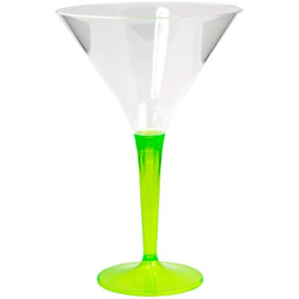 Plastic Stemmed Glass Cocktail Green 100 ml (6 Units) 