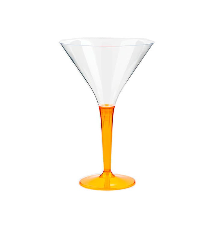 Plastic Stemmed Glass Cocktail Orange 100 ml (6 Units) 