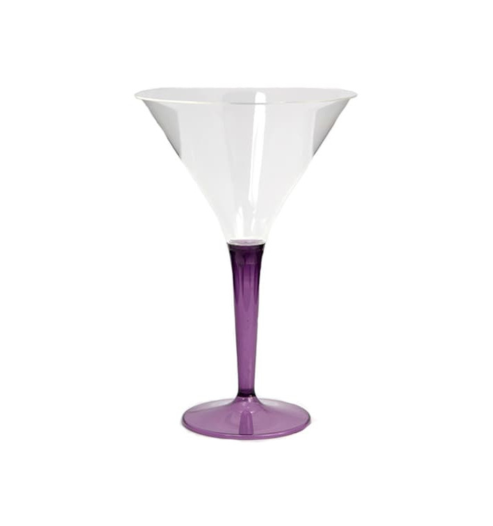 Plastic Stemmed Glass Cocktail Eggplant 100 ml (48 Units)