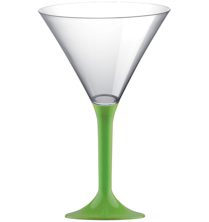 Plastic Stemmed Glass Cocktail Lime Green 185ml 2P (40 Units)