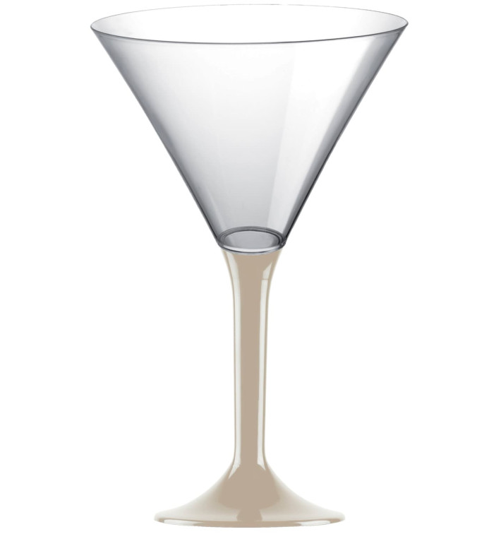 Plastic Stemmed Glass Cocktail Beige 185ml 2P (40 Units)