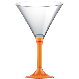 Plastic Stemmed Glass Cocktail Orange Clear 185ml 2P (40 Units)