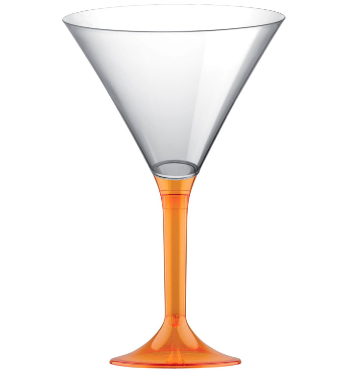 Plastic Stemmed Glass Cocktail Orange Clear 185ml 2P (40 Units)