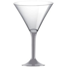 Plastic Stemmed Glass Cocktail Grey 185ml 2P (40 Units)