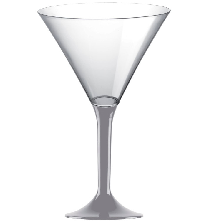 Plastic Stemmed Glass Cocktail Grey 185ml 2P (40 Units)