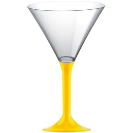 Plastic Stemmed Glass Cocktail Yellow 185ml 2P (200 Units)