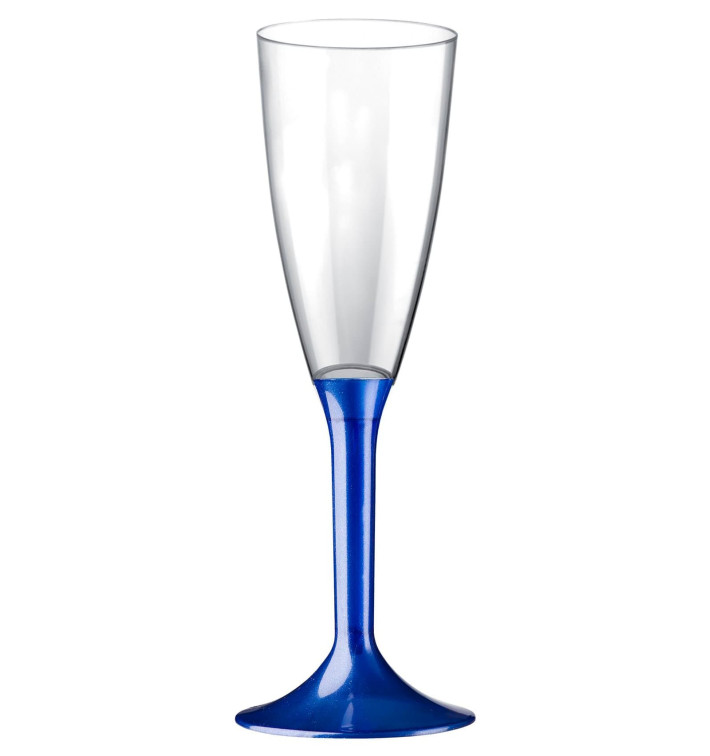 Plastic Stemmed Flute Sparkling Wine Blue Pearl 120ml 2P (40 Units)