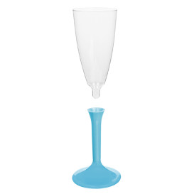 Plastic Stemmed Flute Sparkling Wine Turquoise 120ml 2P (40 Units)