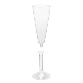 Plastic Stemmed Flute Sparkling Wine Clear 160ml 2P (40 Units)