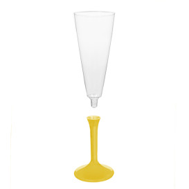 Plastic Stemmed Flute Sparkling Wine Yellow 160ml 2P (40 Units)