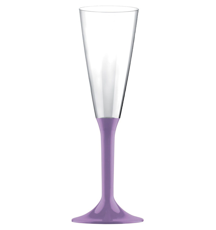 Plastic Stemmed Flute Sparkling Wine Lilac 160ml 2P (200 Units)