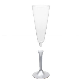 Plastic Stemmed Flute Sparkling Wine Grey 160ml 2P (200 Units)