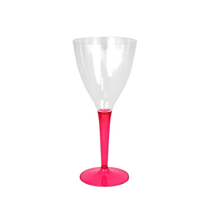 Plastic Stemmed Glass Wine Raspberry 130ml (6 Units) 