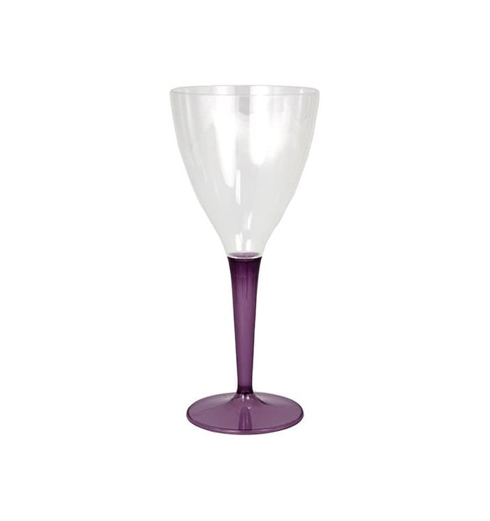 Plastic Stemmed Glass Wine Eggplant 130ml (60 Units)