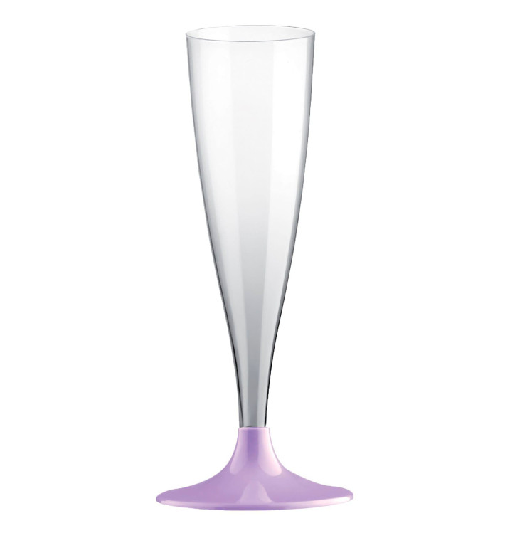 Plastic Stemmed Flute Sparkling Wine Lilac 140ml 2P (400 Units)