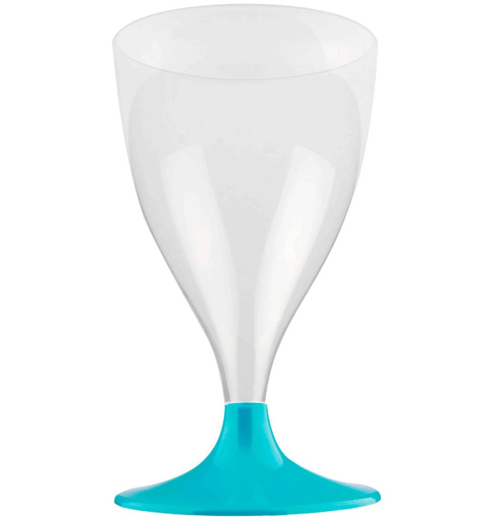 Plastic Stemmed Glass Wine Turquoise 200ml 2P (400 Units)