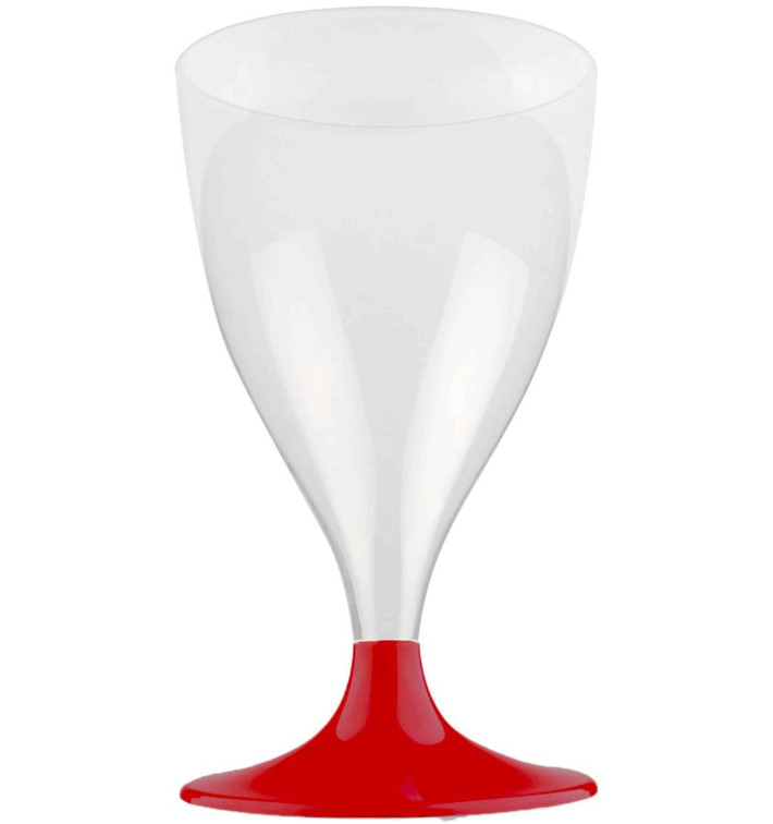 Plastic Stemmed Glass Wine Burgundy 200ml 2P (20 Units)