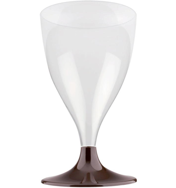 Plastic Stemmed Glass Wine Brown 200ml 2P (400 Units)