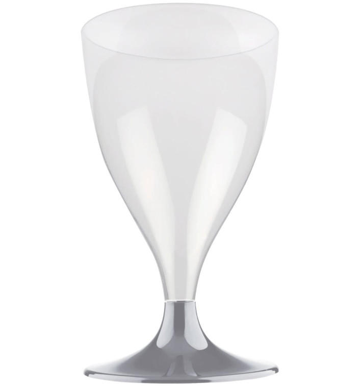 Plastic Stemmed Glass Wine Grey 200ml 2P (400 Units)