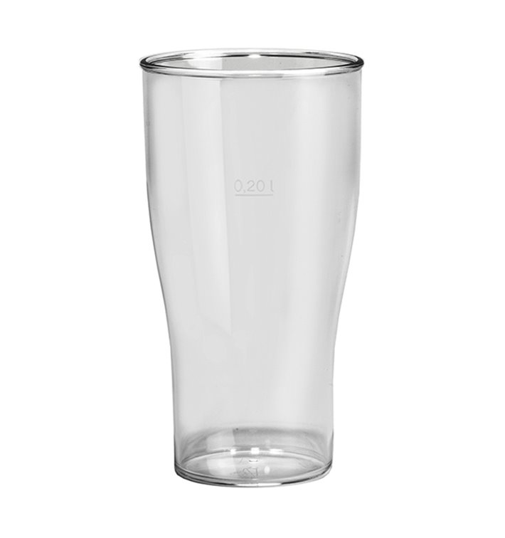 Plastic Pint Glass SAN Reusable Clear 350ml (100 Units)