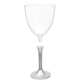 Plastic Stemmed Glass Wine Grey Removable Stem 300ml (40 Units)