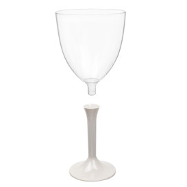 Plastic Stemmed Glass Wine Beige Removable Stem 300ml (200 Units)