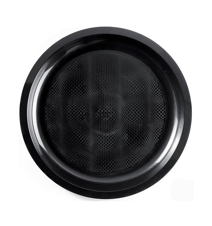 Plastic Plate Black "Round" PP Ø29 cm (25 Units) 