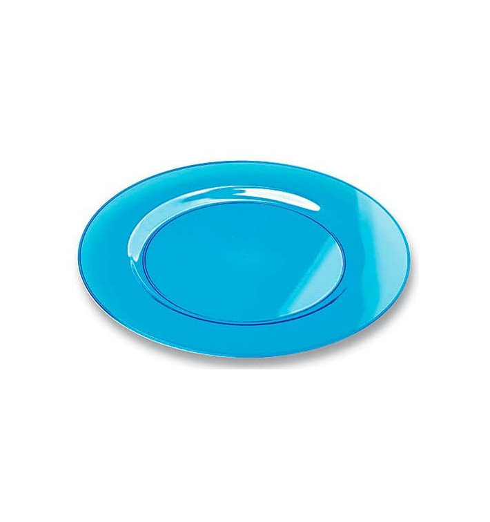 Plastic Plate Round shape Extra Rigid Turquoise 19cm (10 Units) 