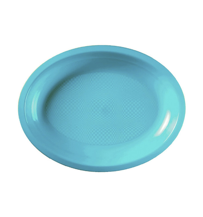 Plastic Tray Microwavable Oval Shape Turquoise 25,5x19 cm (600 Units)