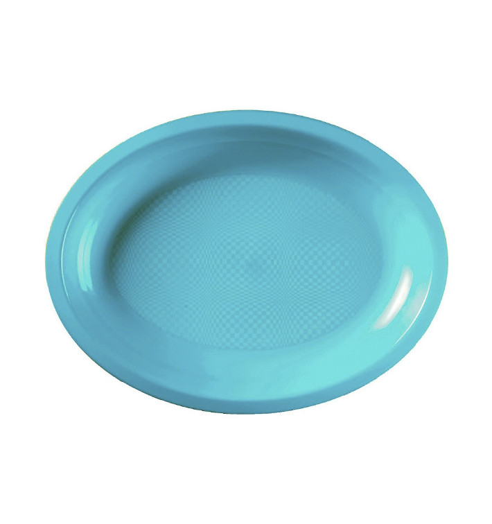 Plastic Tray Microwavable Oval Shape Turquoise 31,5x22 cm (25 Units) 