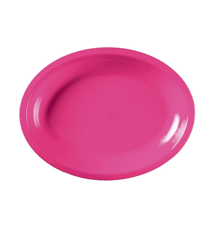 Plastic Platter Microwavable Oval Shape Fuchsia 25,5x19 cm (50 Units) 