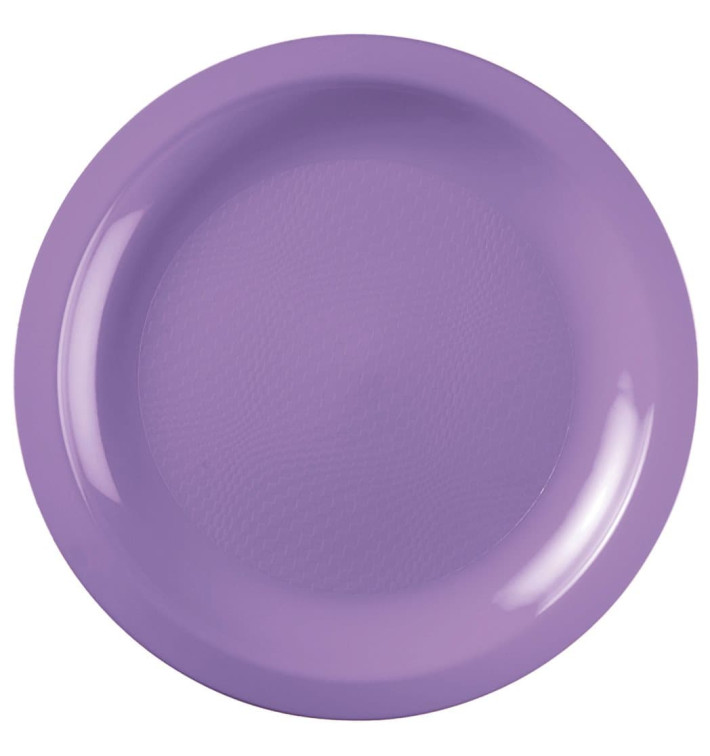 Plastic Plate Flat Lilac "Round" PP Ø22 cm (50 Units) 